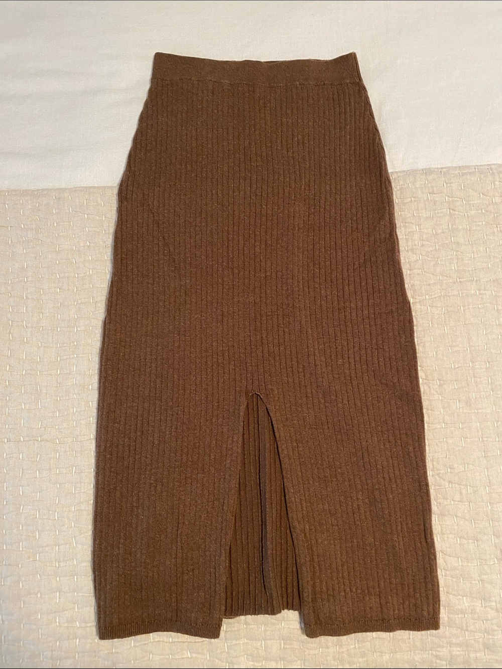 High-waist midi skirt